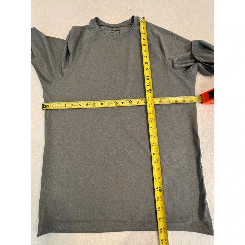 O'rageous Mens Rash Guard Swim Shirt Gray UPF 50 Recycled Large Short‎ Sleeve